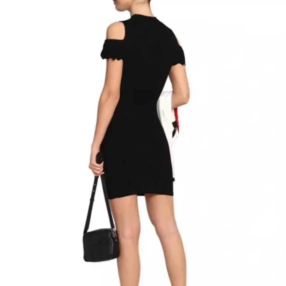 Maje Elegant Black Cold Shoulder stretch Dress - Picture 3 of 5
